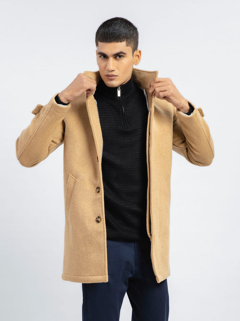 Camel Wool Blended Long Coat - Limited Edition