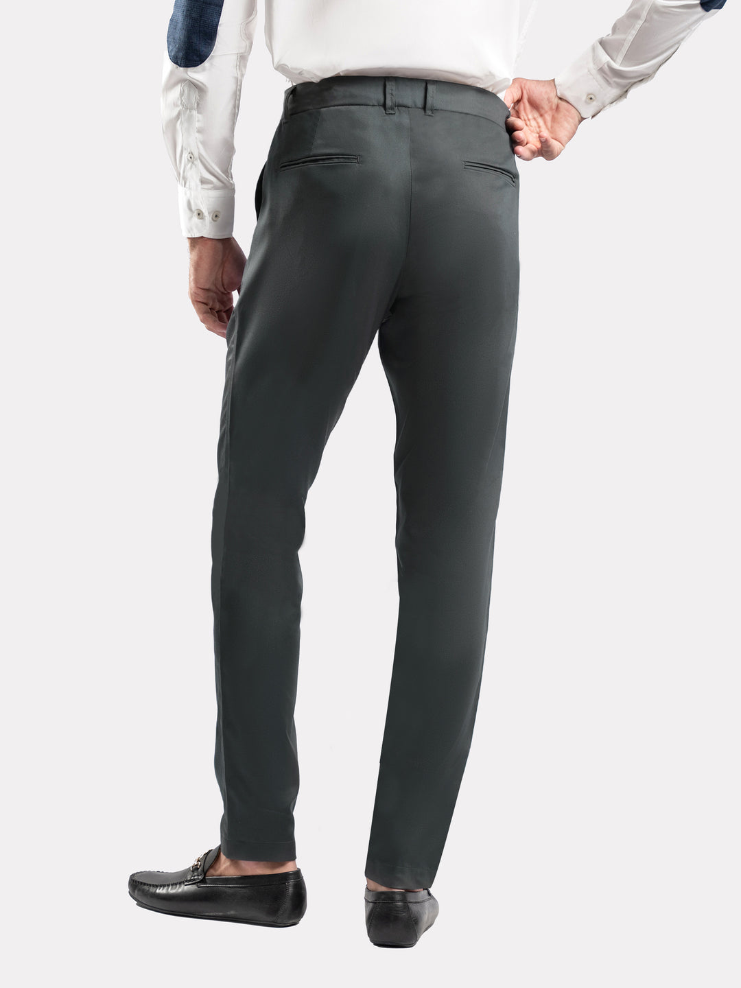 Back view semi-formal trousers charcoal