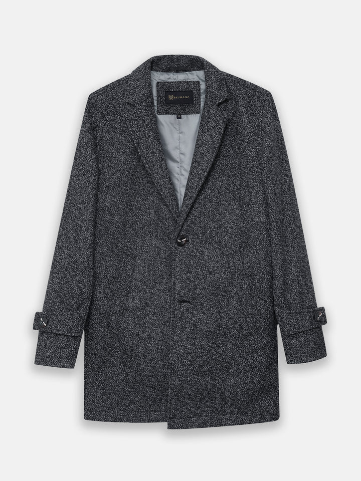 Charcoal Wool Blenled Over Coat
