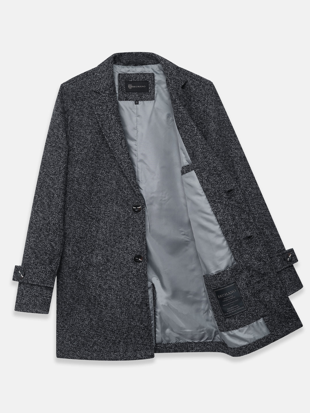 Charcoal Wool Blenled Over Coat