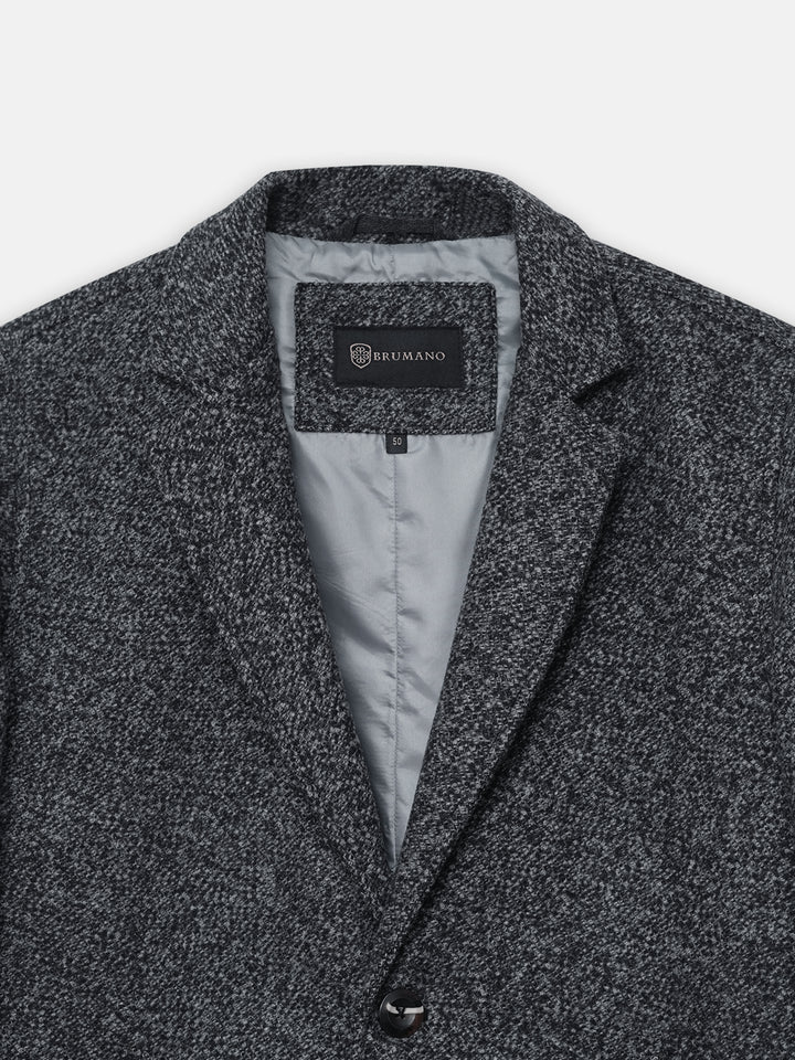 Charcoal Wool Blenled Over Coat