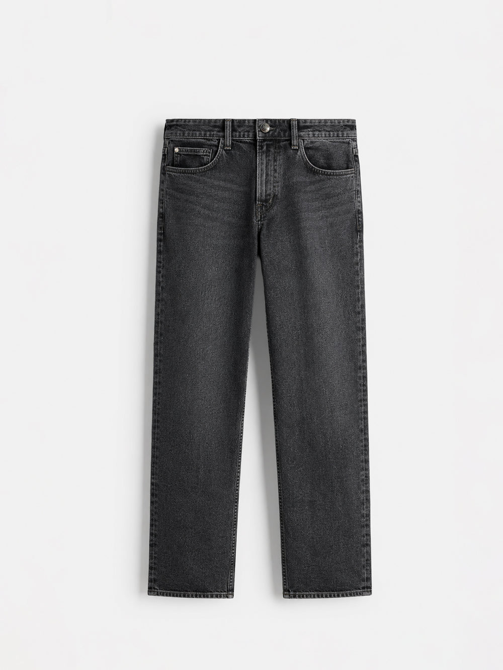 Charcoal Grey Straight Fit Casual Denim