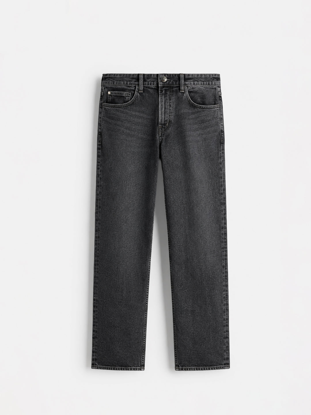 Charcoal Grey Straight Fit Casual Denim