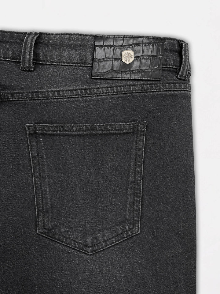Charcoal Grey Straight Fit Casual Denim