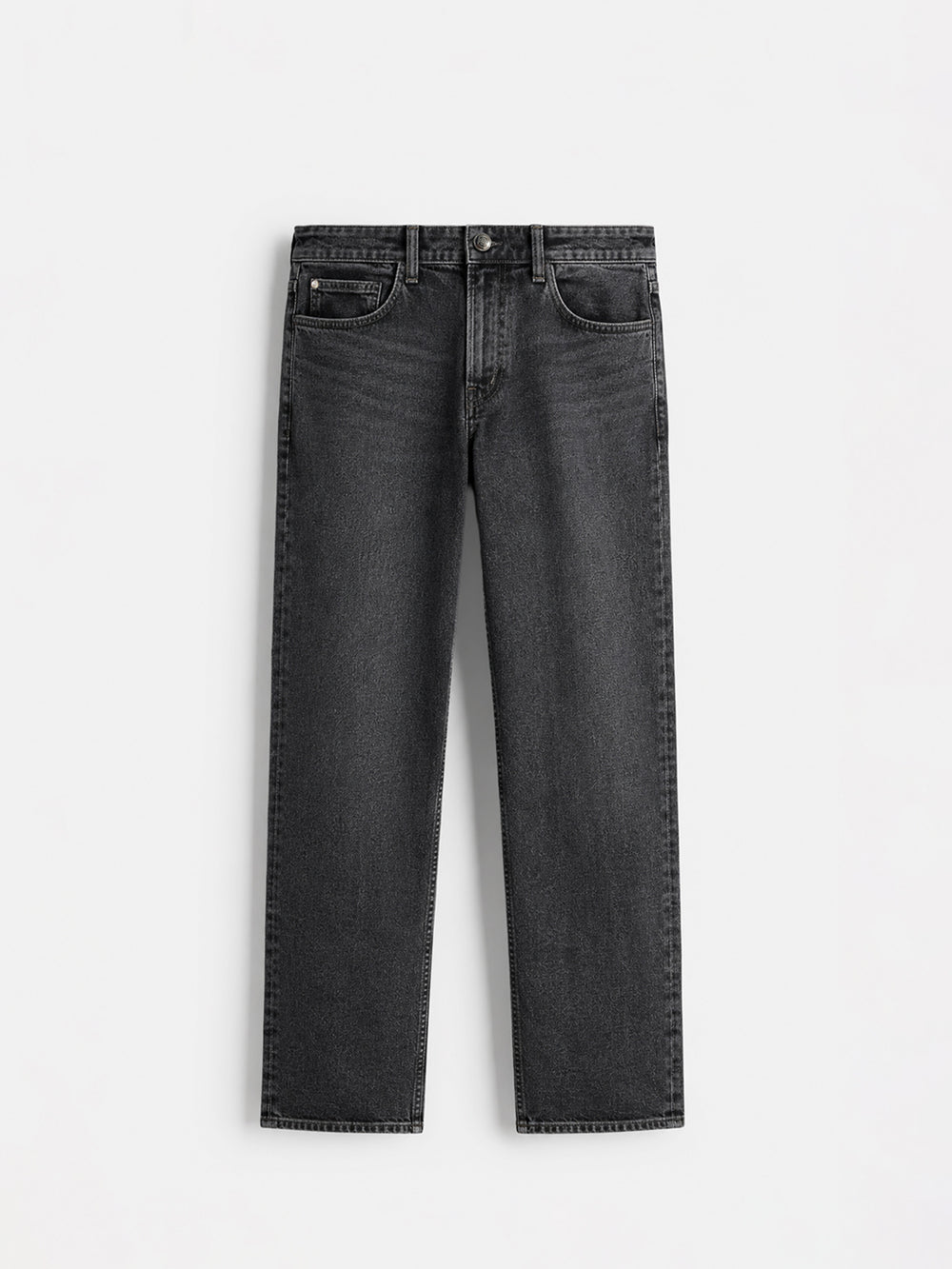 Charcoal Grey Straight Fit Casual Denim