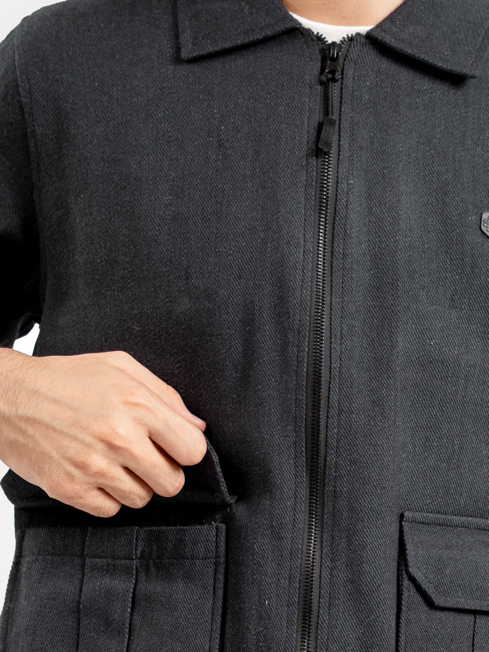 Charcoalcasualcollarjacketwithcargopocketbrumanopakistan4