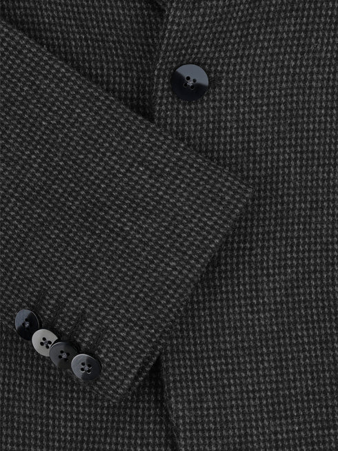 Charcoal Dobby Wool & Cashmere Blended Blazer - Sartoria