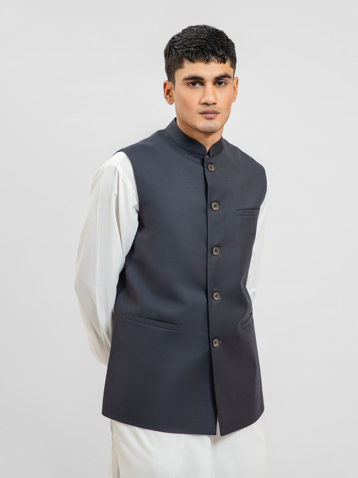 Charcoal Grey Formal Waistcoat Brumano Pakistan