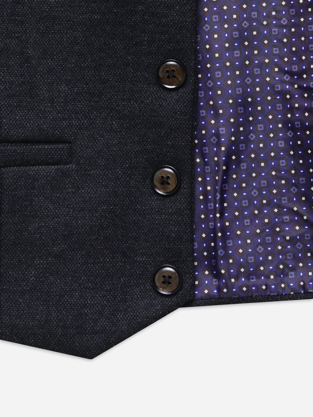 Charcoal  Wool Blended Formal Vest with Bow - Junior