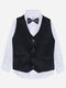 Charcoal  Wool Blended Formal Vest with Bow - Junior
