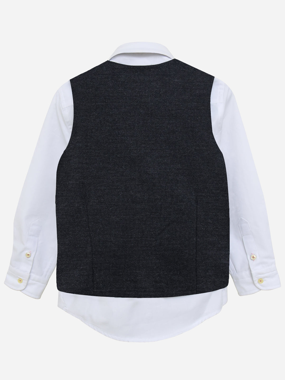 Charcoal  Wool Blended Formal Vest with Bow - Junior