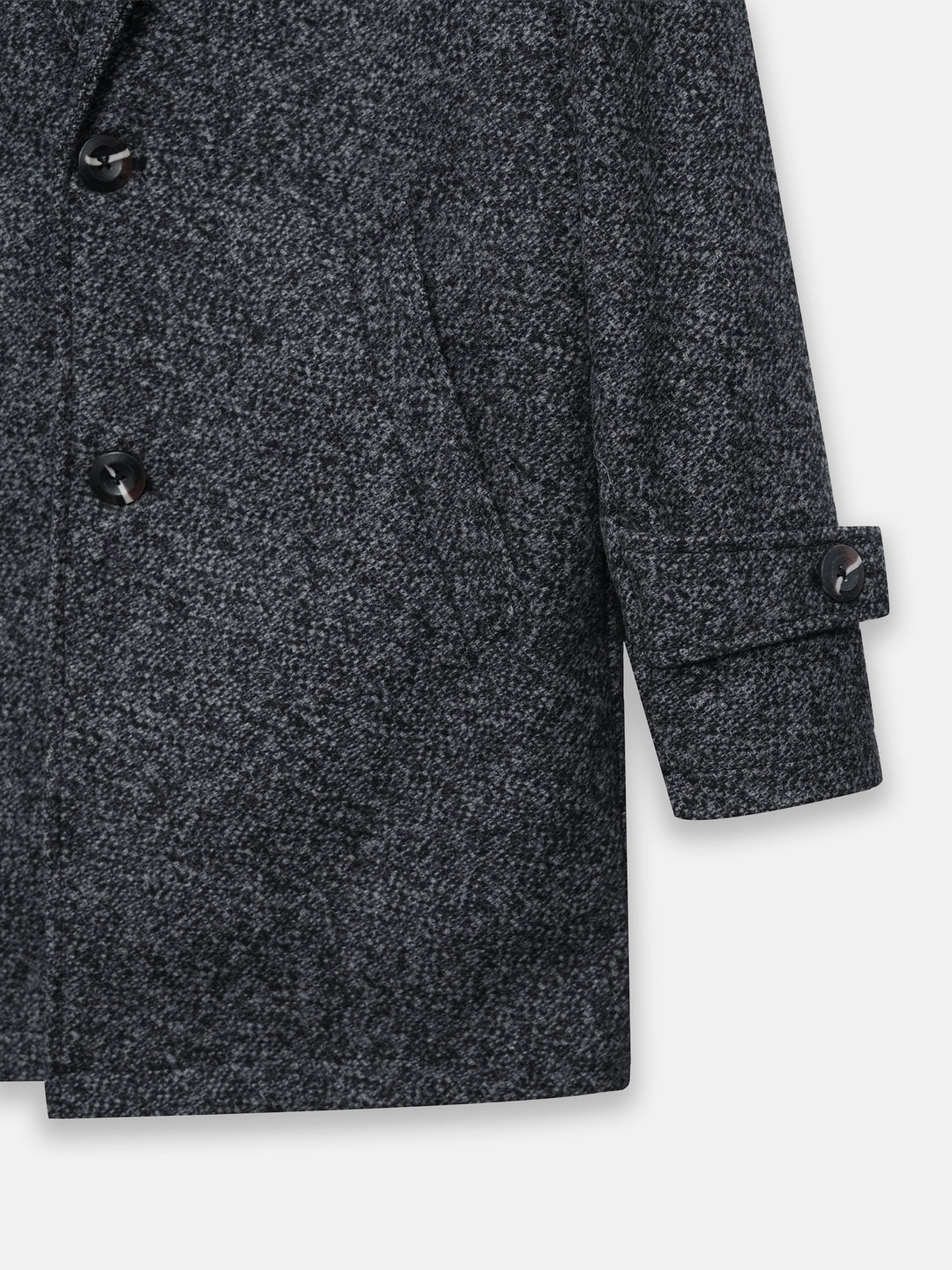 Charcoal Wool Blenled Over Coat