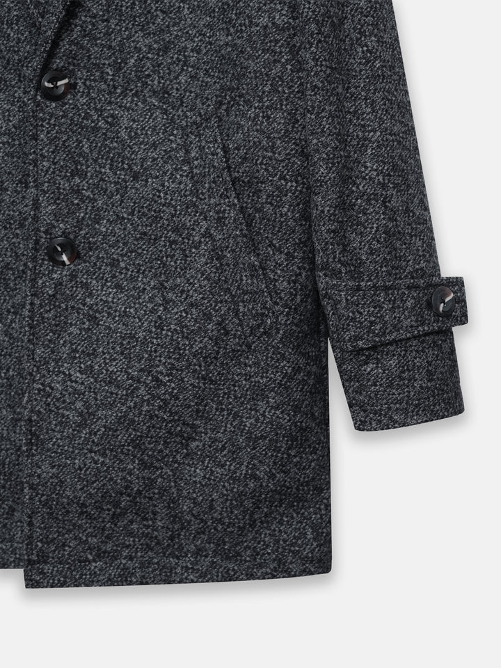 Charcoal Wool Blenled Over Coat
