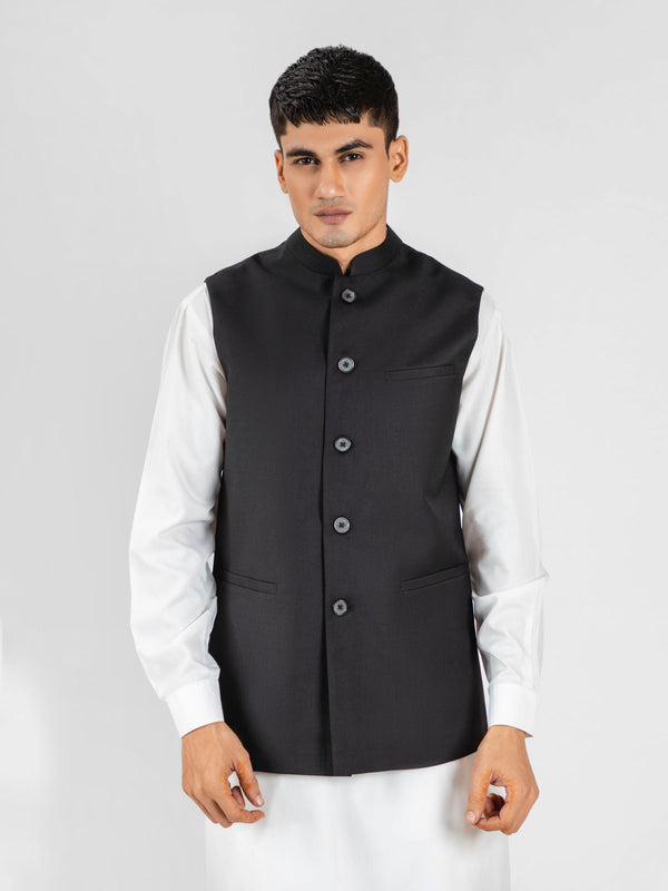 Classic Black Formal Waistcoat Brumano Pakistan