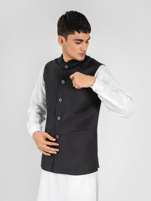 Classic Black Formal Waistcoat Brumano Pakistan