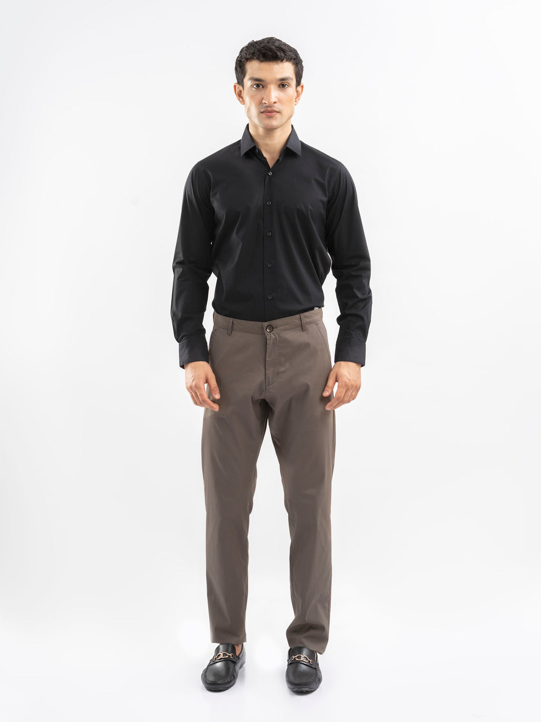 Classic Black Satin Formal Shirt