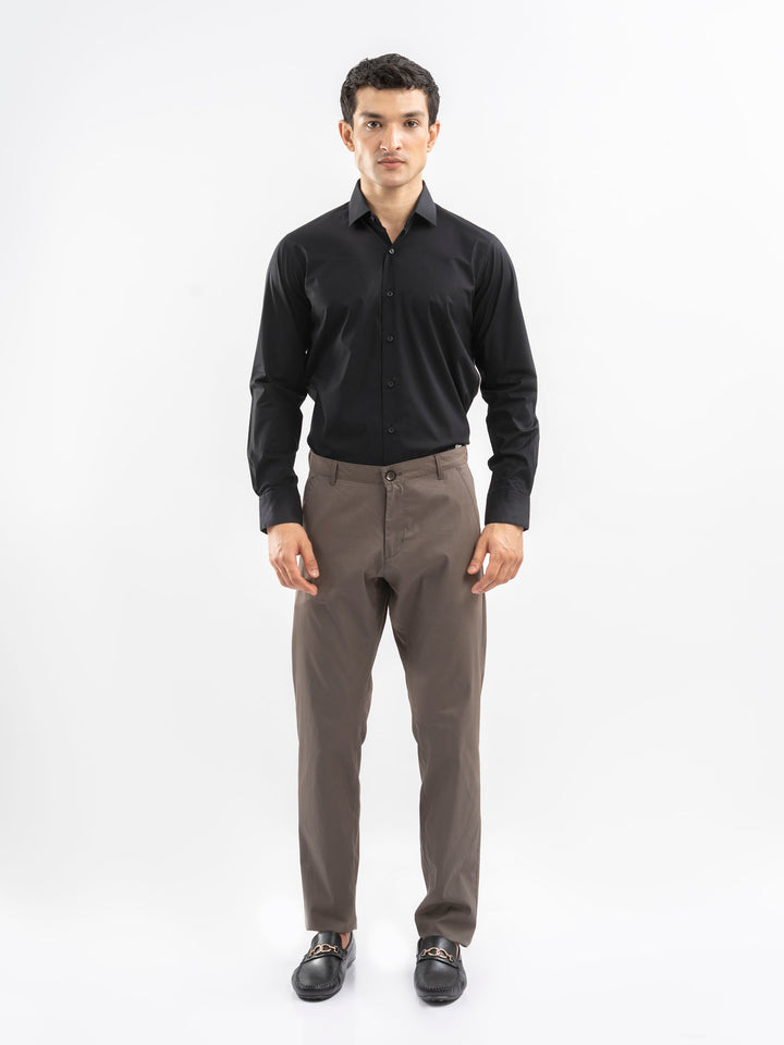 Classic Black Satin Formal Shirt