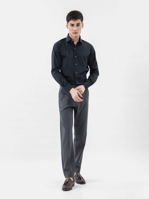 Classic Black Satin Formal Shirt Brumano Pakistan