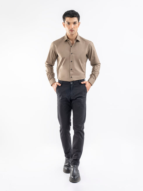 Classic Light Olive Satin Formal Shirt