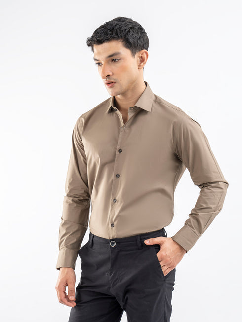 Classic Light Olive Satin Formal Shirt