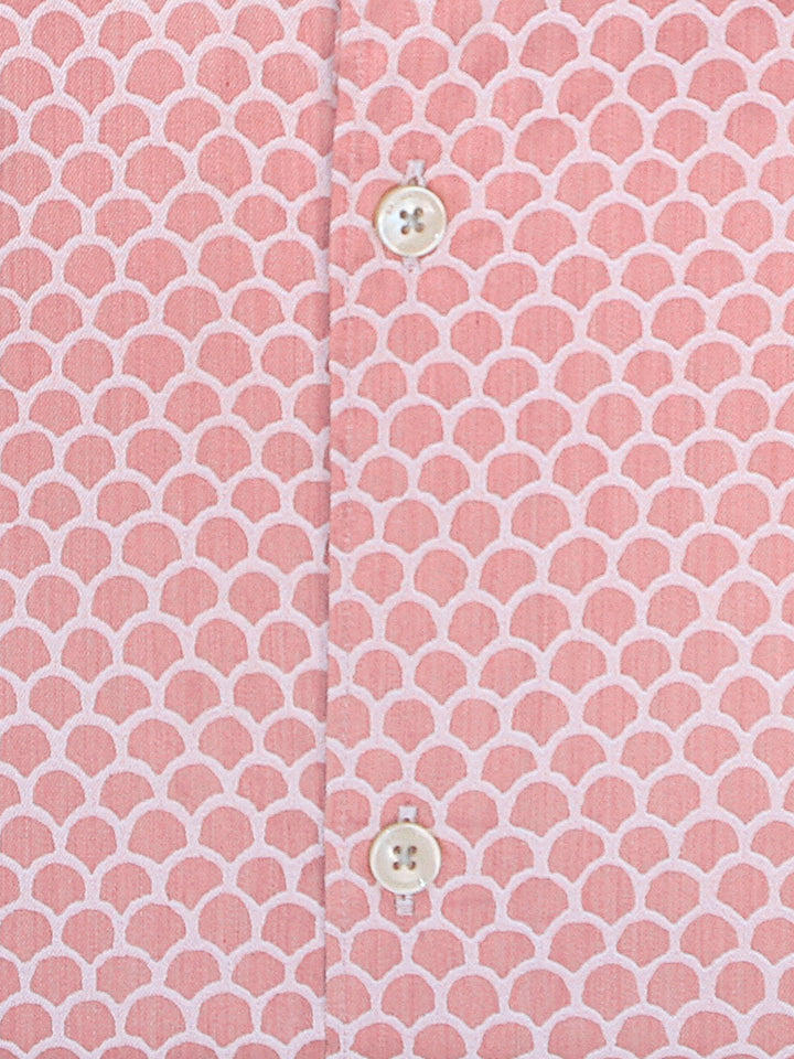 Coral Pink Printed Half Sleeve Shirt Brumano Pakistan