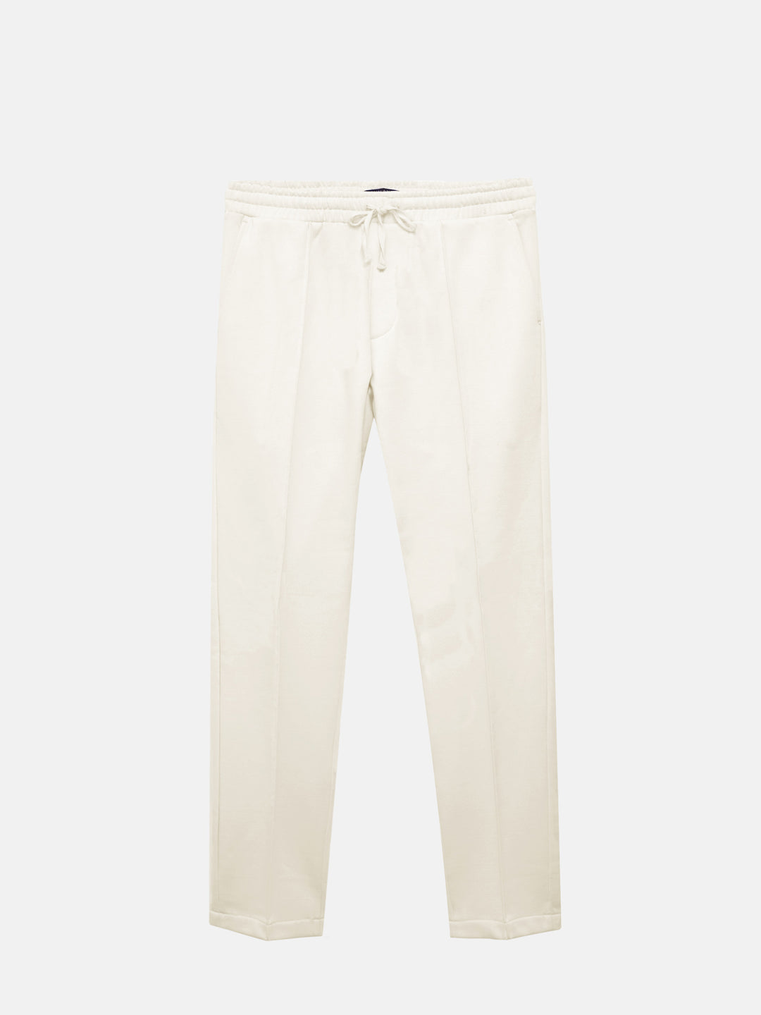 Men's cream fleece pajama trousers front view