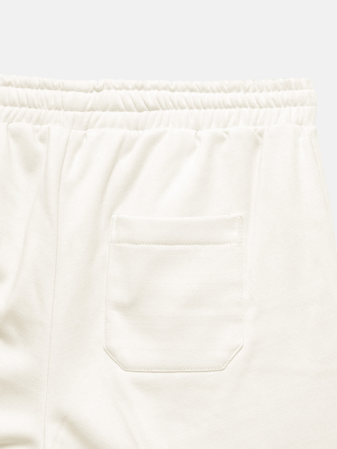 Back view of cream fleece loungewear trousers