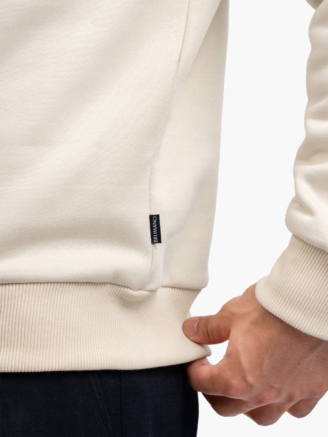 Cream Fleece Mock Neck Quarter Zipper