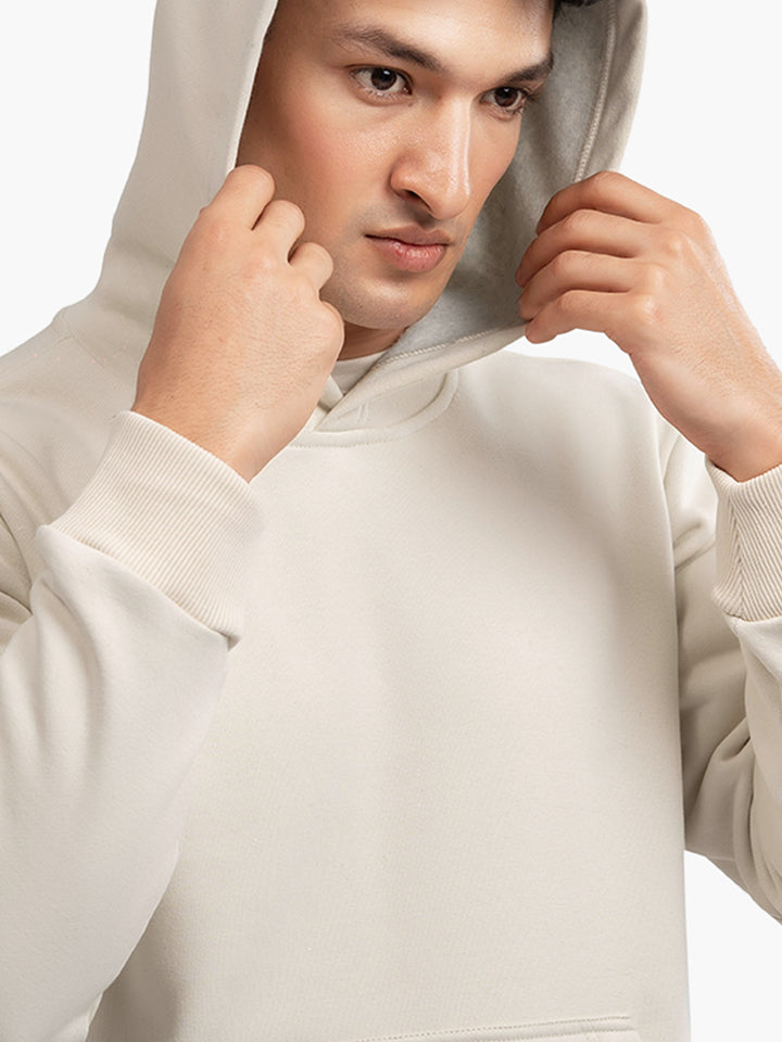 Cream heavyweight hoodie detail