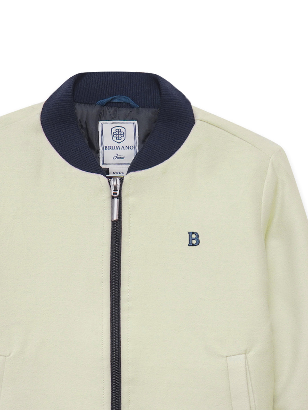 Boys quilted winter jacket cream color