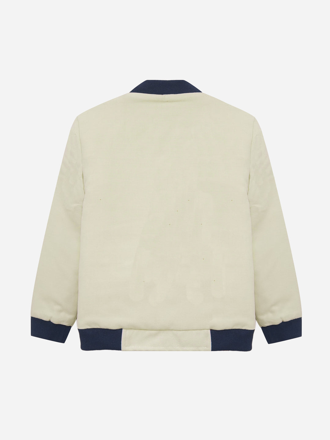 Cream outerwear for boys with zip closure