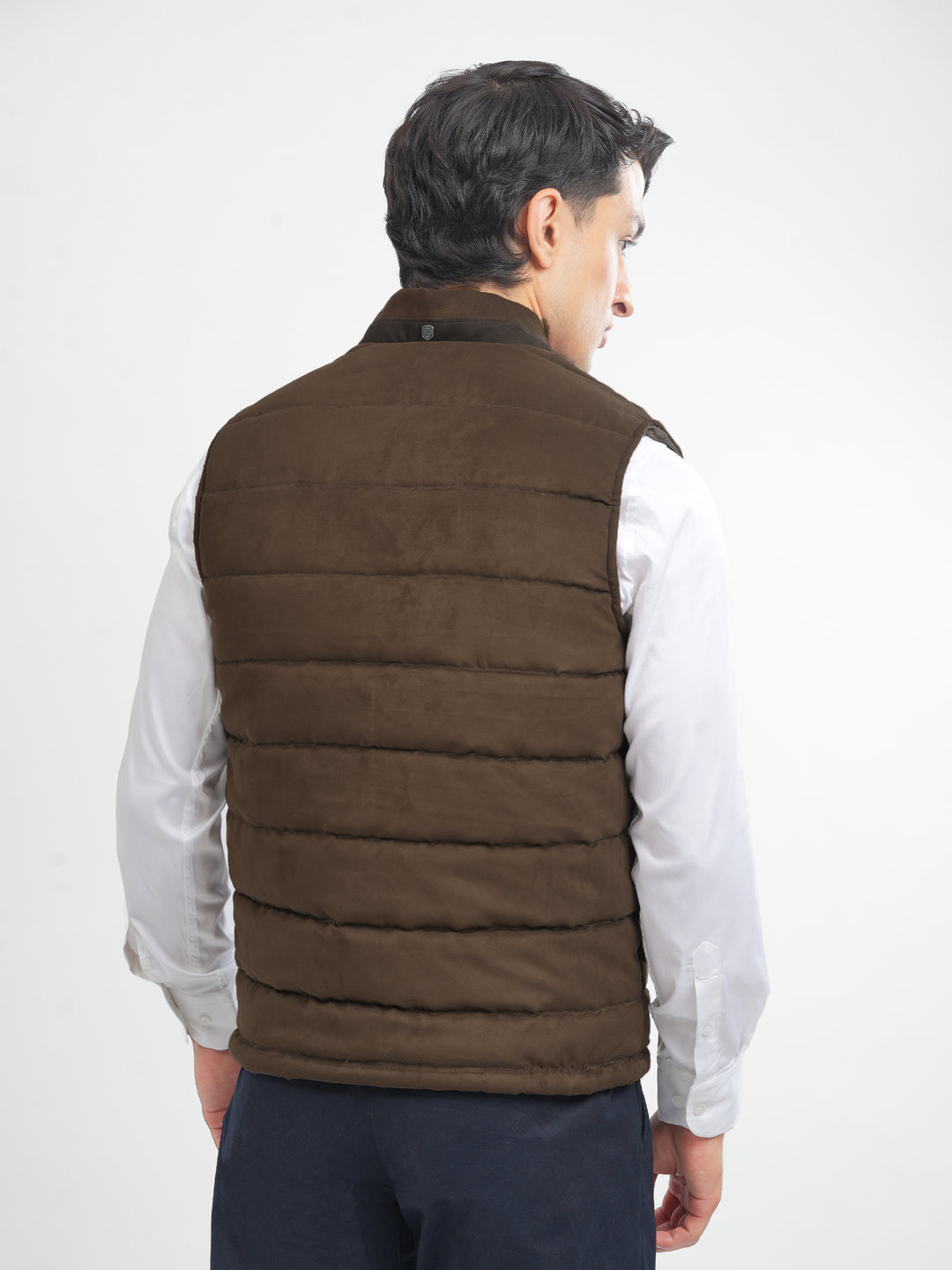 Back view of men's sleeveless jacket