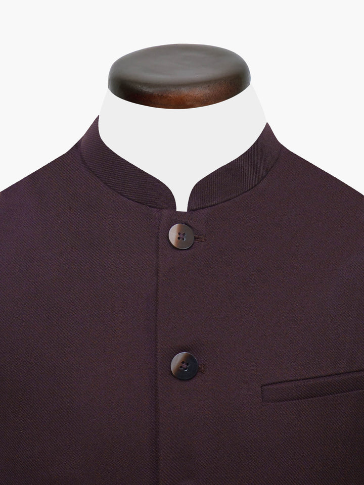 Close up of burgundy wool blend fabric texture