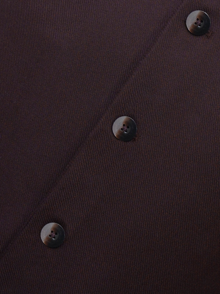 Close up of burgundy wool blend fabric texture