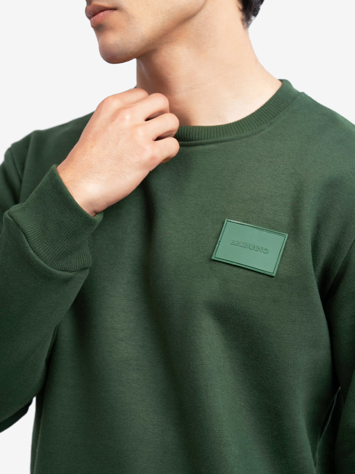 Heavyweight winter pullover for men close up