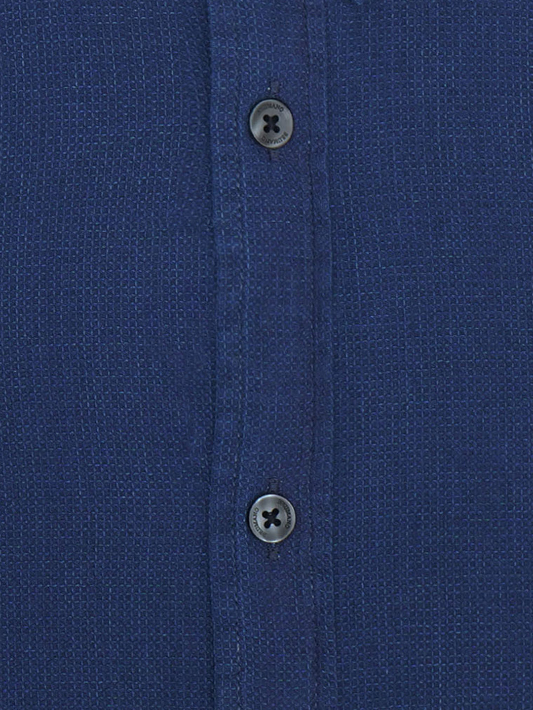 Dark Blue Indigo Dyed Structured Slim Fit Shirt