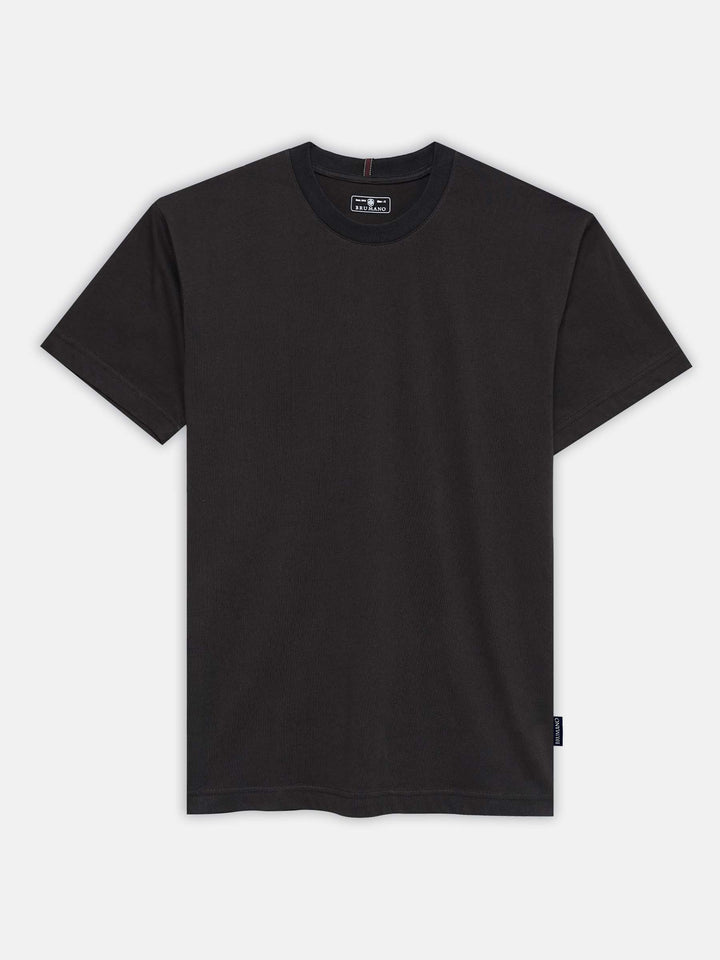 Dark Brown Regular Fit Crew Neck T-Shirt