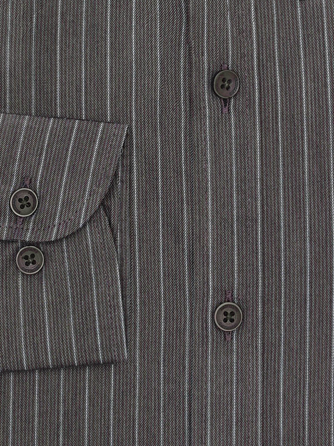Dark Brown Striped Button Down Formal Shirt - Luxe