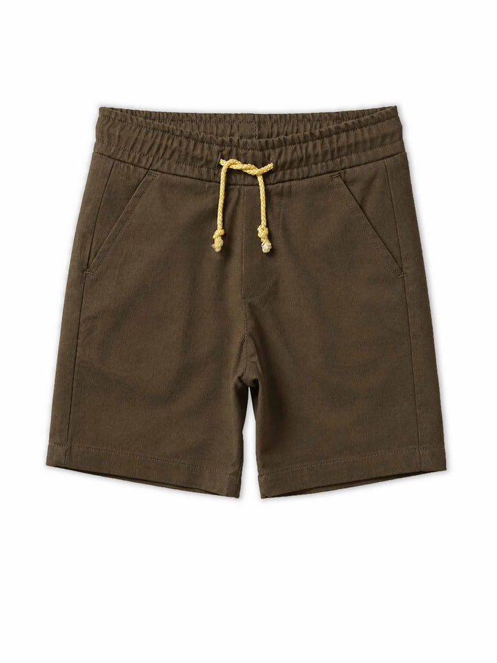 Dark Brown Structured Casual Shorts - Junior