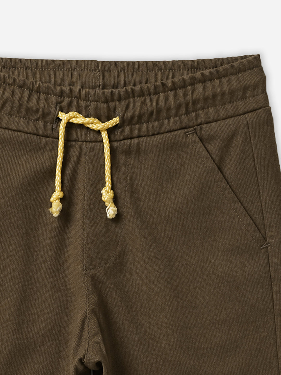 Dark Brown Structured Casual Shorts - Junior