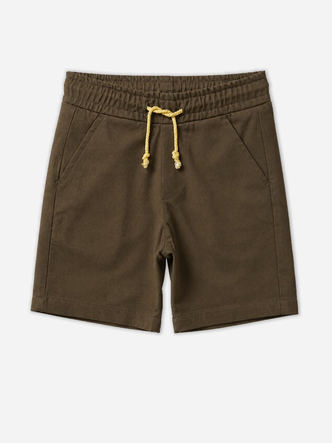 Dark Brown Structured Casual Shorts - Junior