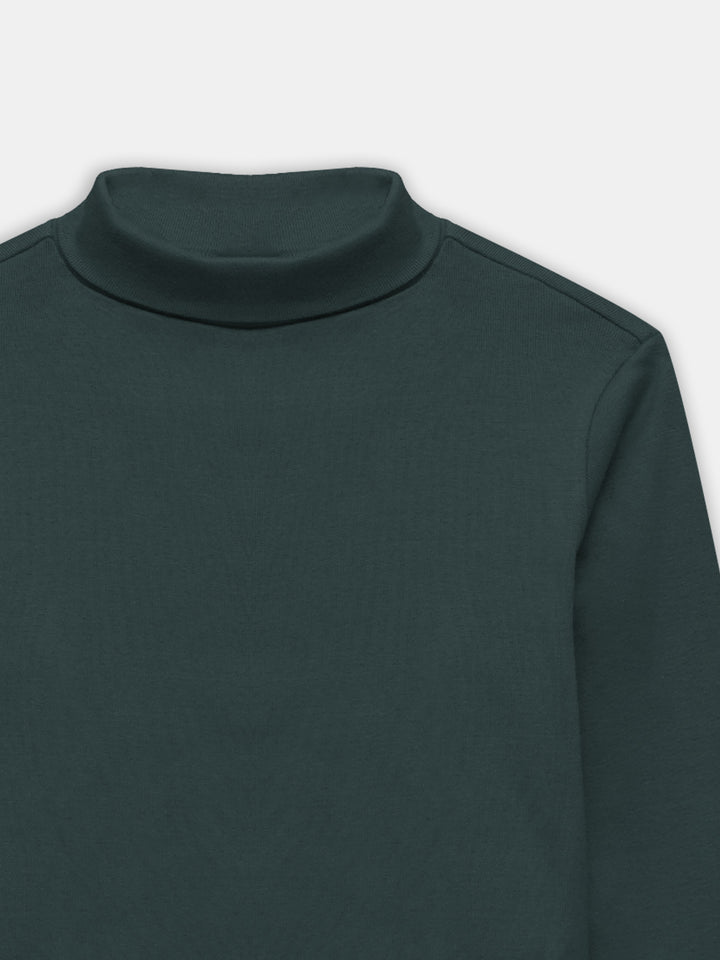 Dark Green High Neck With Long Sleeves - Unisex