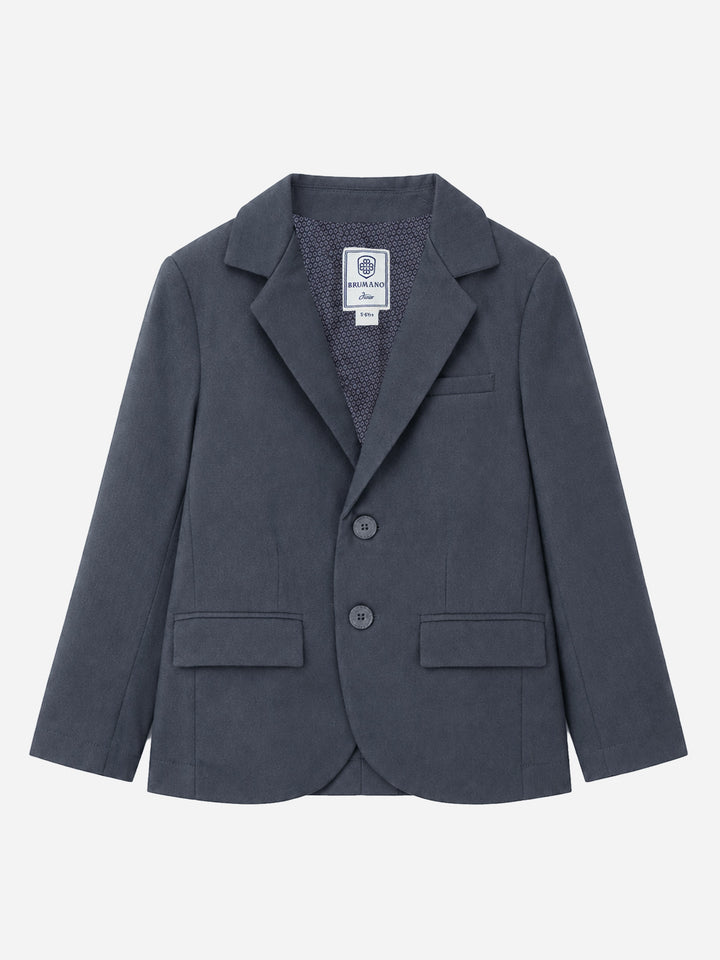 Dark Grey Kids Casual Blazer