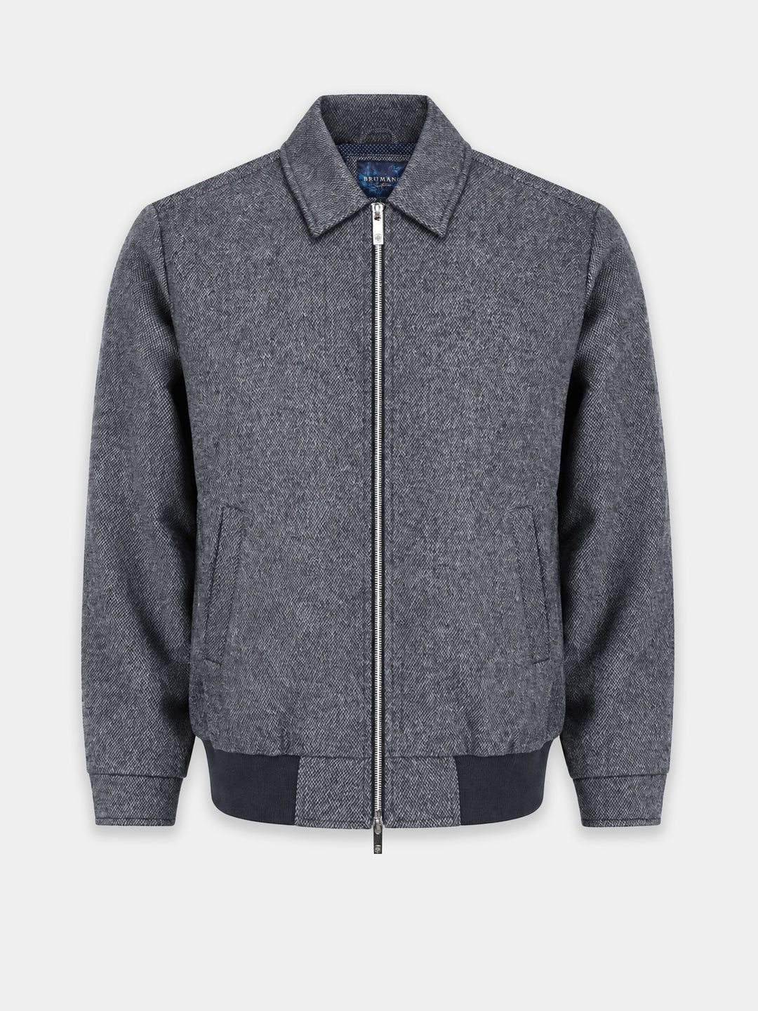 Dark Grey Patterned Wool & Cashmere Blended Jacket - Sartoria