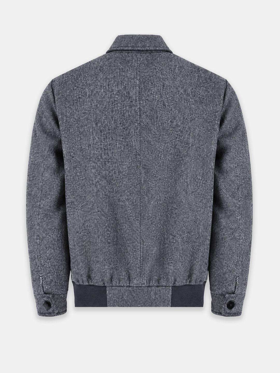 Dark Grey Patterned Wool & Cashmere Blended Jacket - Sartoria