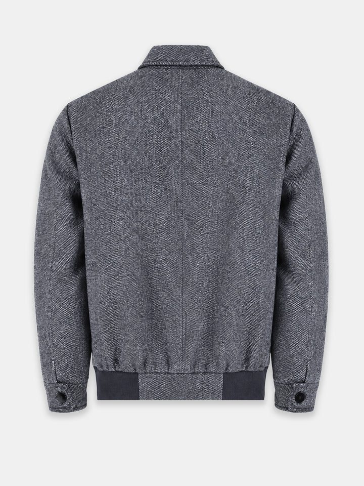 Dark Grey Patterned Wool & Cashmere Blended Jacket - Sartoria