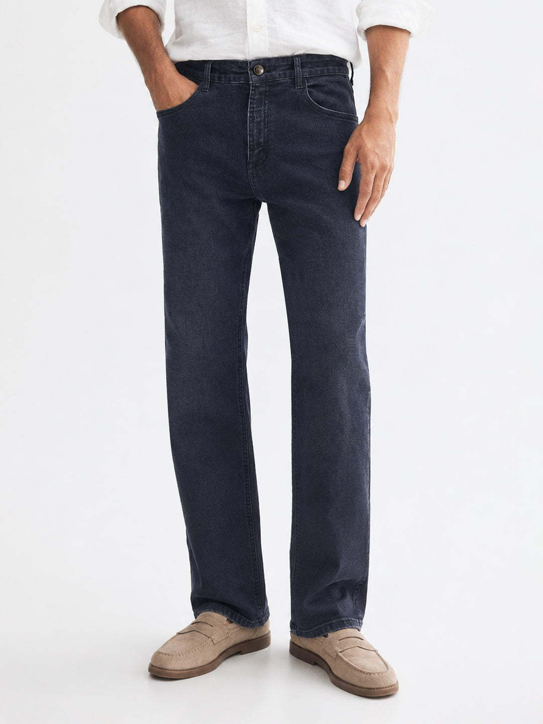 Dark Indigo Straight Fit Casual Denim With Stretch