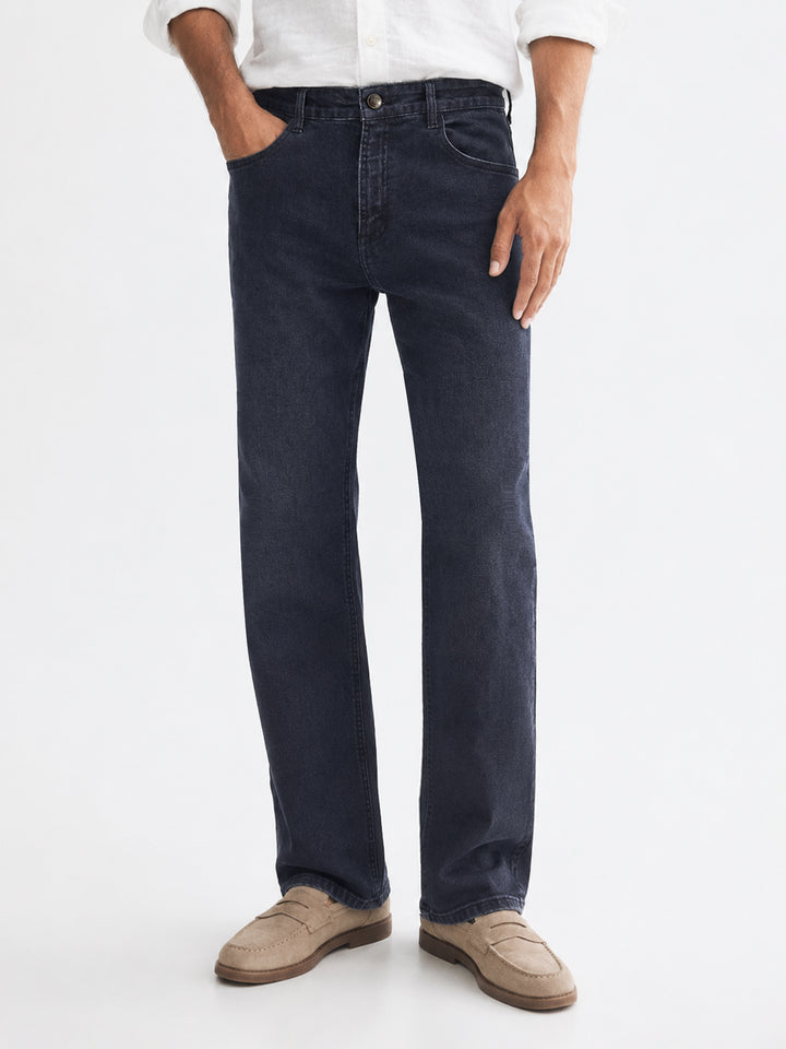 Dark Indigo Straight Fit Casual Denim With Stretch