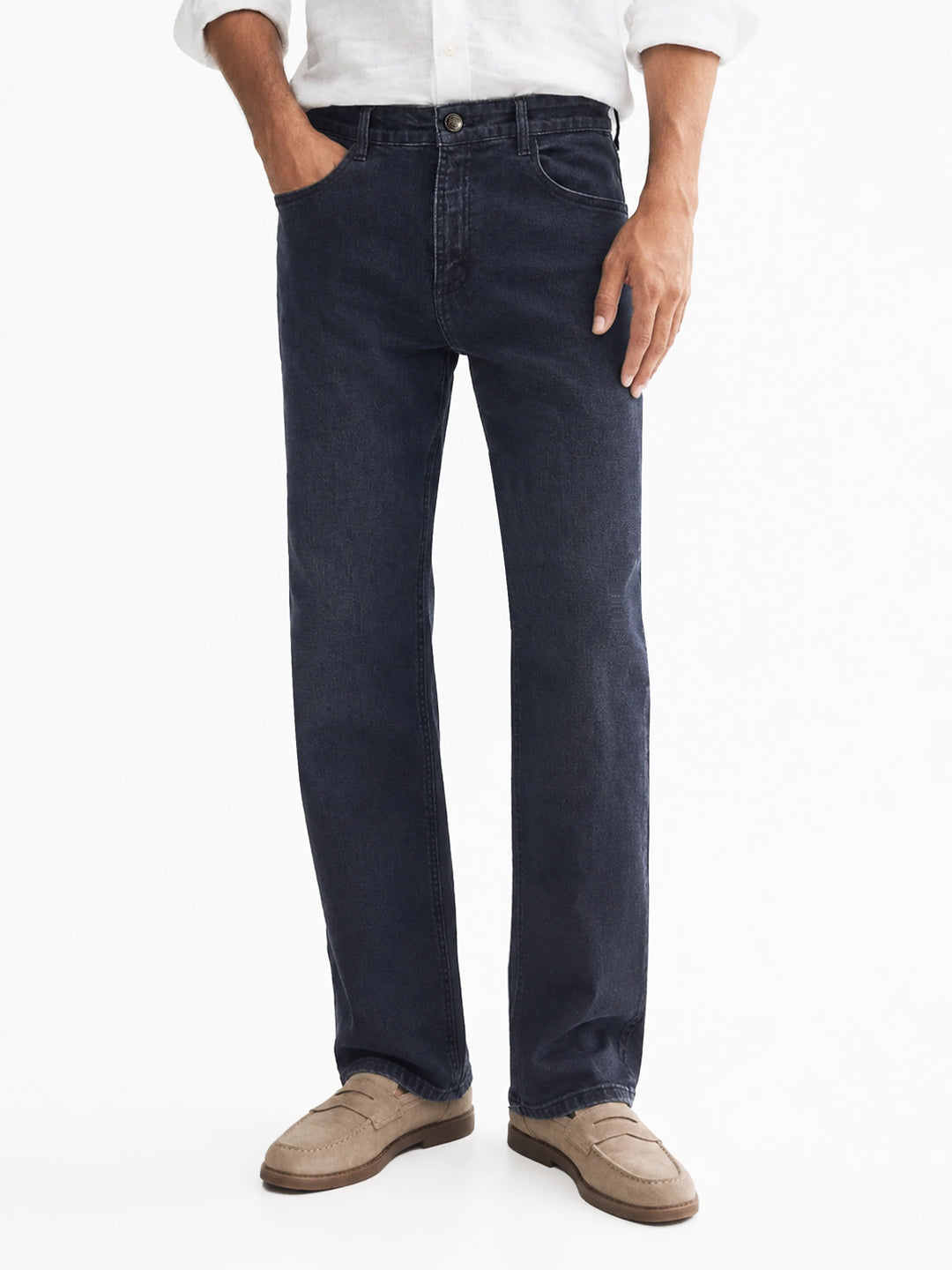 Dark Indigo Straight Fit Casual Denim With Stretch