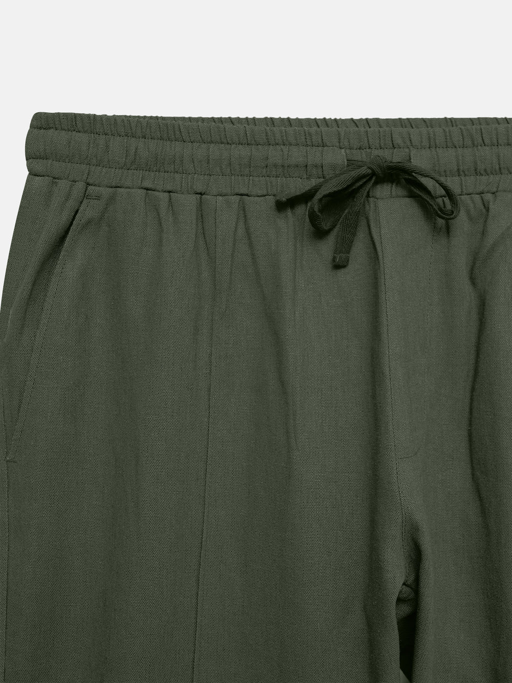 Men's dark olive green casual pajama close up